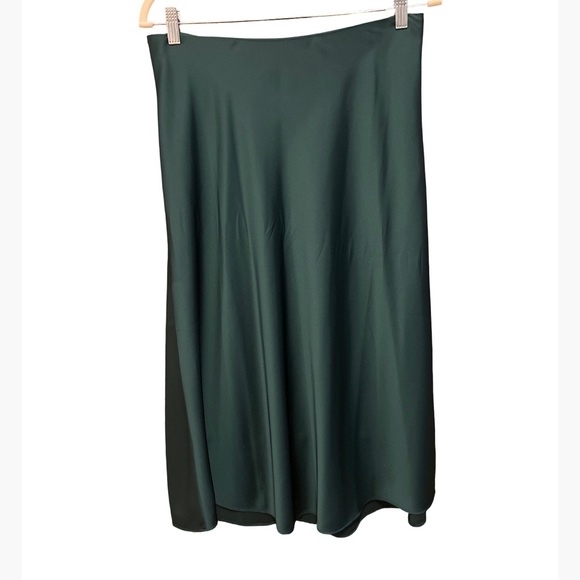 NWT J. Crew green silk midi skirt size medium - Picture 3 of 4